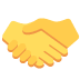 Иконка рукопожатия, выполненная в желтом цвете