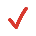 Красная галочка на темном фоне, стилизованная под быстрое движение.