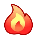 Стилизованная иконка пламени огня с ярко-желтым центром и оранжево-красными краями на белом фоне.