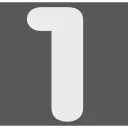 Крупная белая цифра один с закругленными краями на темно-сером фоне.