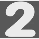 Крупное белое число два на темно-сером фоне