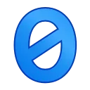 Синий значок в форме круга, перечеркнутого диагональной линией, символизирующий запрет или отсутствие доступа.