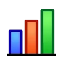 Иконка с изображением трех вертикальных столбцов разной высоты: синего, оранжевого и зеленого, расположенных слева направо в порядке возрастания.
