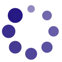Логотип, состоящий из семи синих кругов разного размера, расположенных по кругу на черном фоне.